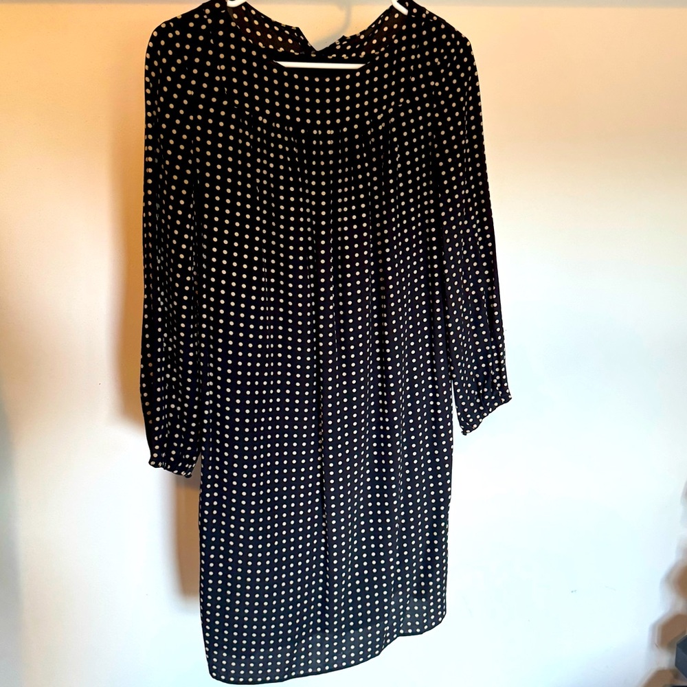 Saint Laurent Polka Dot Dress black cream